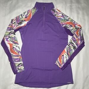 Dover Saddlery 1/4 Zip Pullover Top Size S Stretch Purple Equestrian Riding